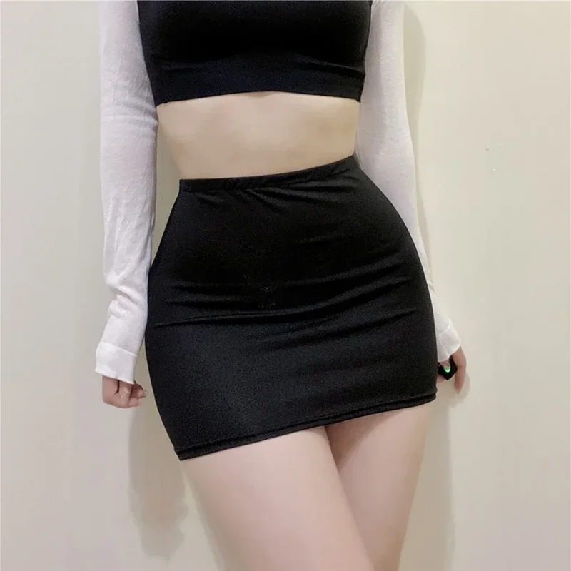 Sexy Ladies Sheer Mesh Transparent Skirt Women Black High Waist Lingerie Short Stretch Night Club Mini Skirts Female Clothing