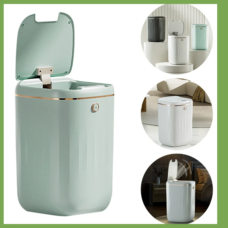 

20L Smart Trash Can Automatic Waterproof Electric Large Capacity Waste Kitchen Bathroom Bedroom Automatic Sensor Garbage