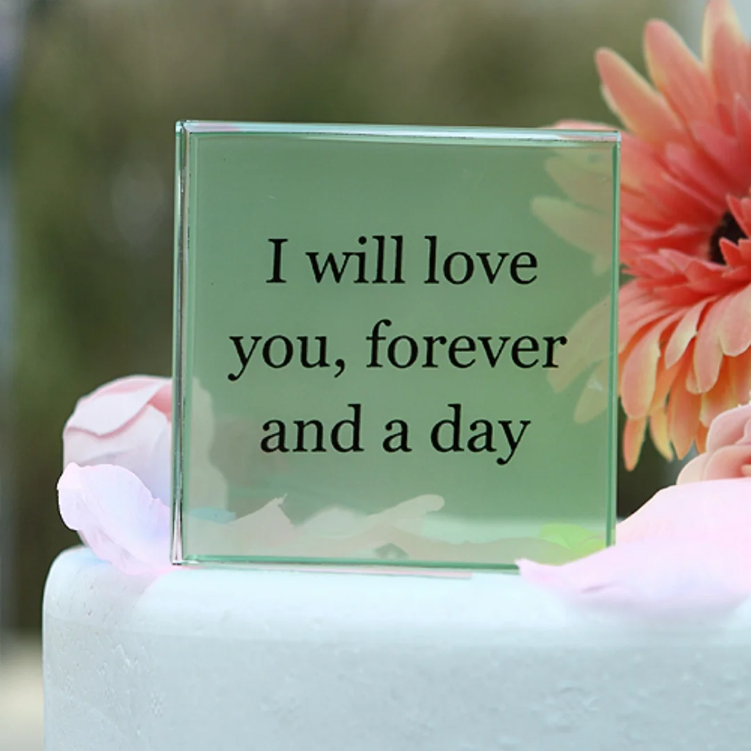 

FreeShipping Personalized Wedding Cake Top Artificial Crystal Carving Custom 3-line Ttext Anniversary Gift Valentine's Day Gift