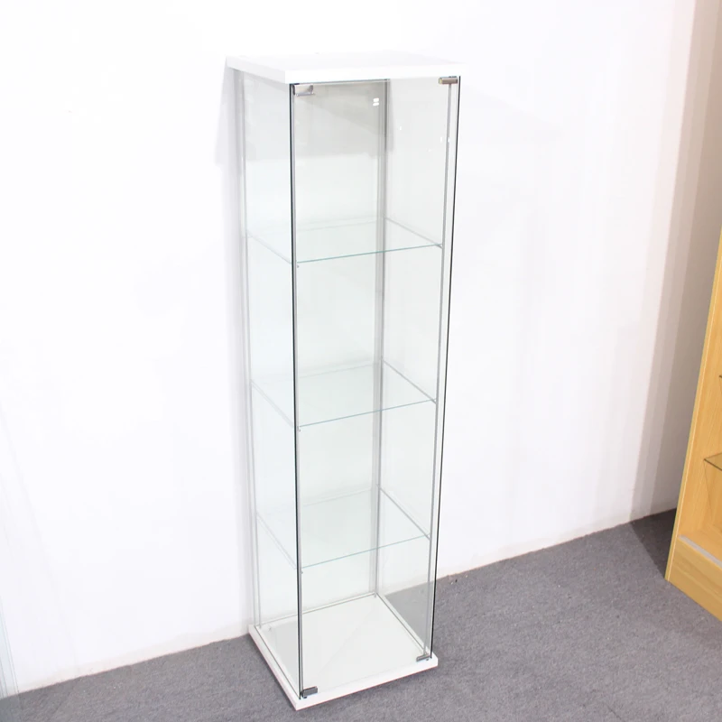 custom.Full tempered glass  square Jewelry display shelf glass showcase