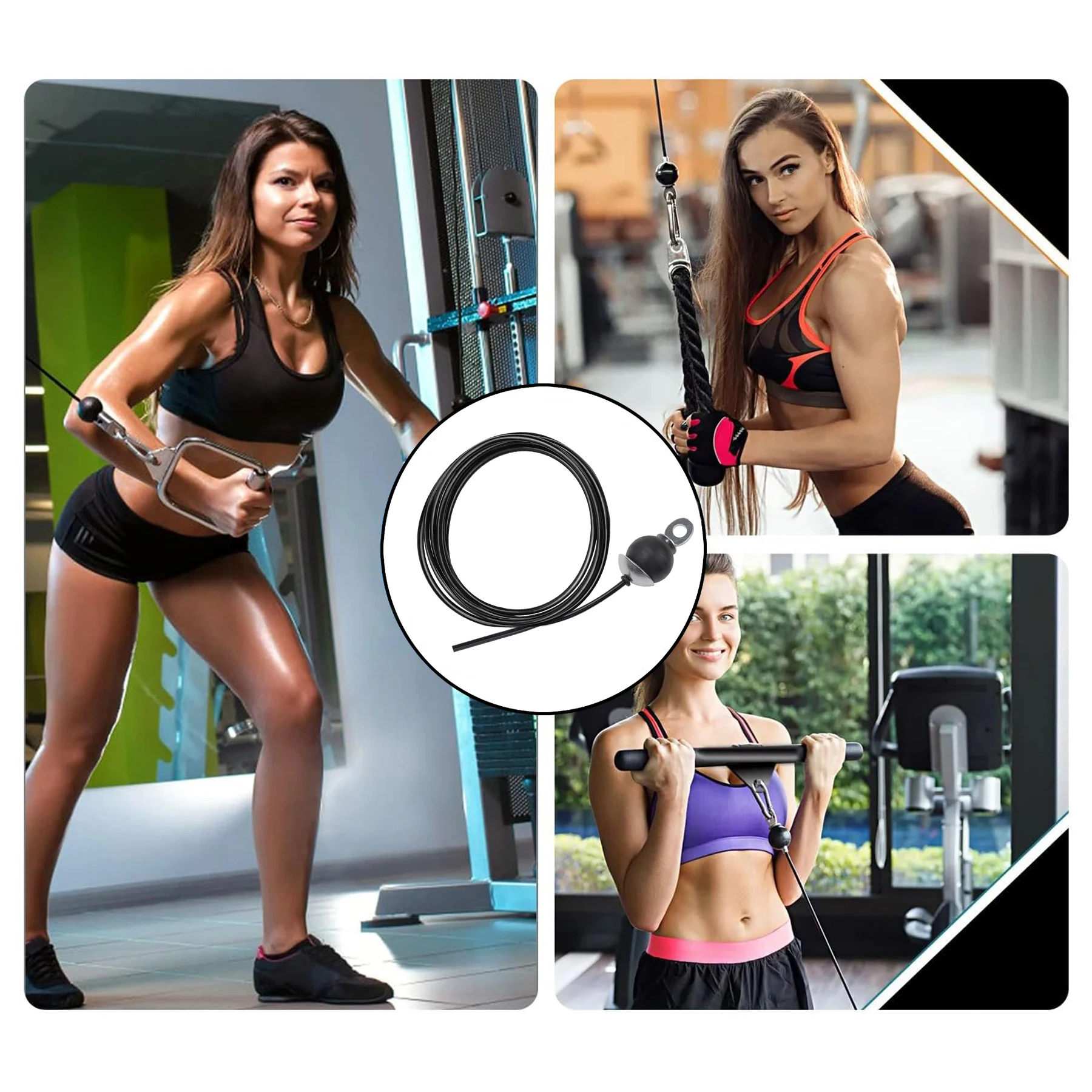 Gym Accessories Fitness Cable Pulley Fitness Pulley Cable Fitness Pulley 196 inch thick 5mm adjustable home gym pulley system replaces fitness cables gym pulley system accessories