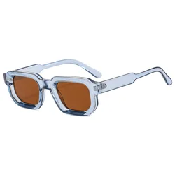 Fashion Blue Retro Luxury Designer Sunglasses with Clear Lens and UV400 Protection (As the picture)