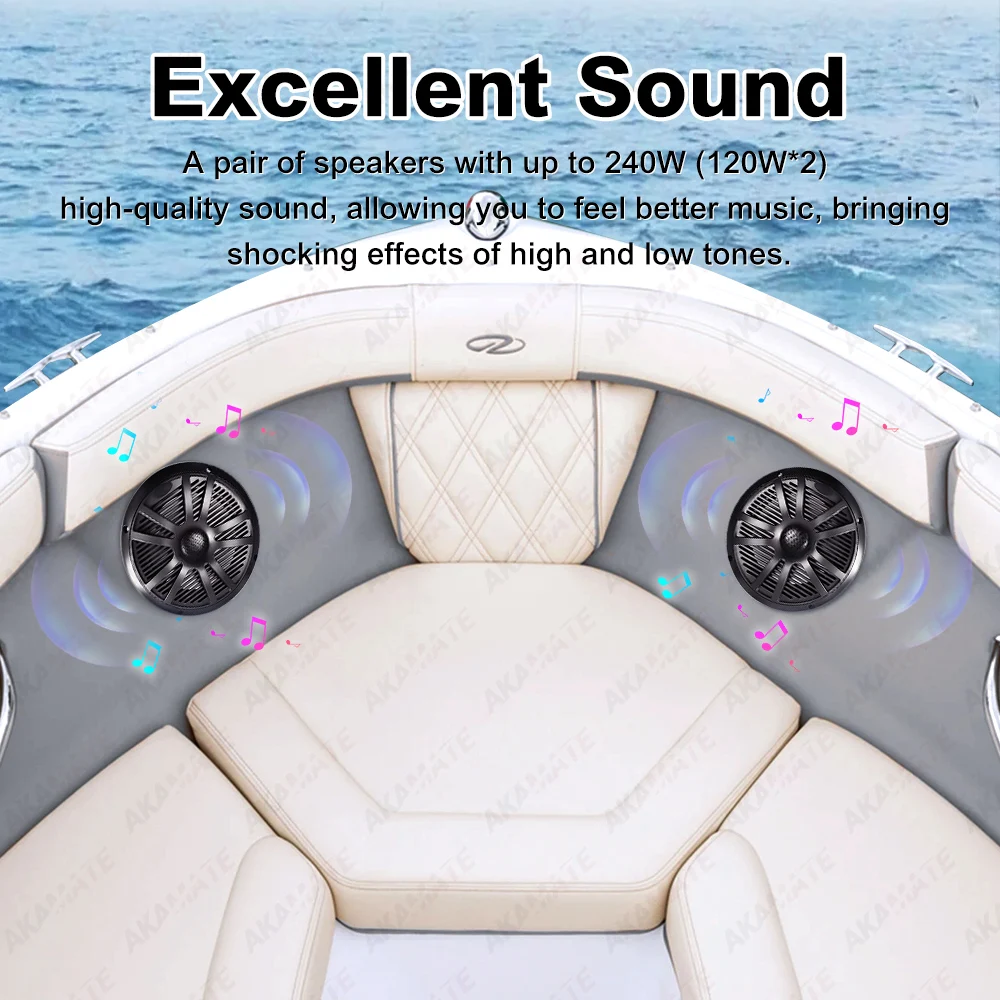 AKAMATE Boat Radio Marine Machine Waterproof Speaker FM AM Antenna Radio Receiver Bluetooth MP3 Player For RV ATV UTV SPA RZR boat radio player marine speakers marine multimedia player