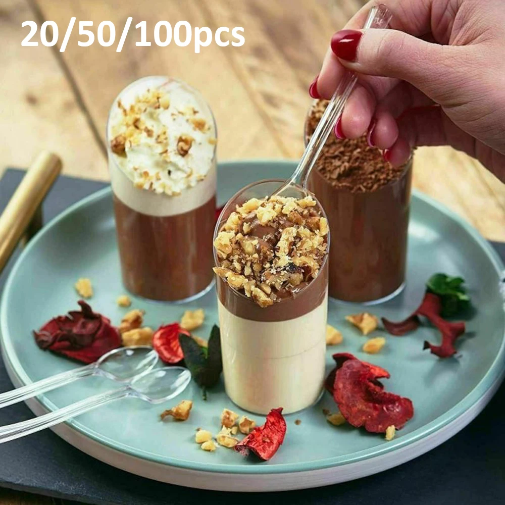 Récipient en plastique rond creux transparent pour gâteau à la mousse,  dessert aux fruits, petit bol transparent, 50 pièces/lot, 150ml, 390ml -  AliExpress