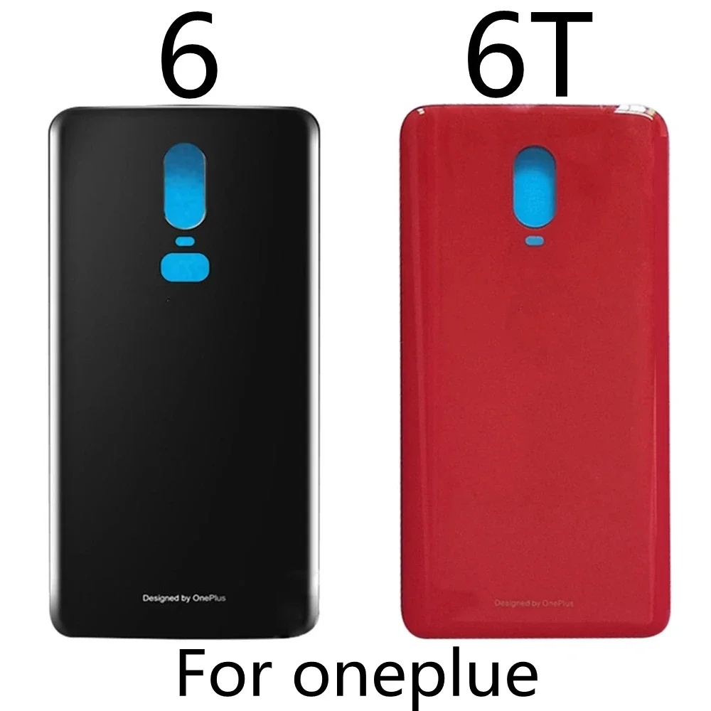 

New For OnePlus 6 Battery Back Cover Glass Panel Rear Door For OnePlus 6T 6 T Battery Housing Case With Adhesive Replace