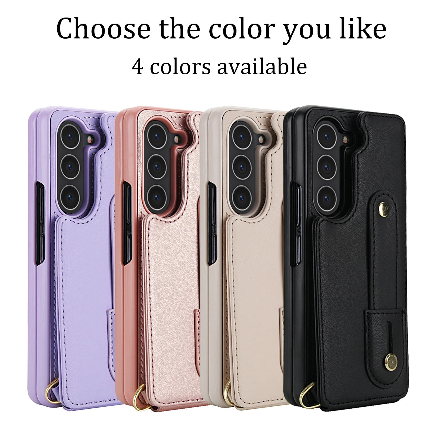 Premium Wallet Case with Strap and Magnetic Closure - Wristband Card Slot Protective Cover