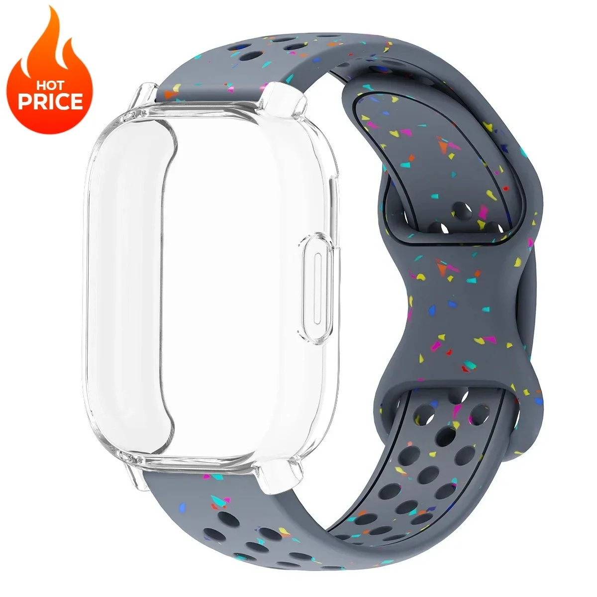 Enhanced Silicone Strap and TPU Protector Case for Full-Screen Coverage - Breathable Sports Band Design
