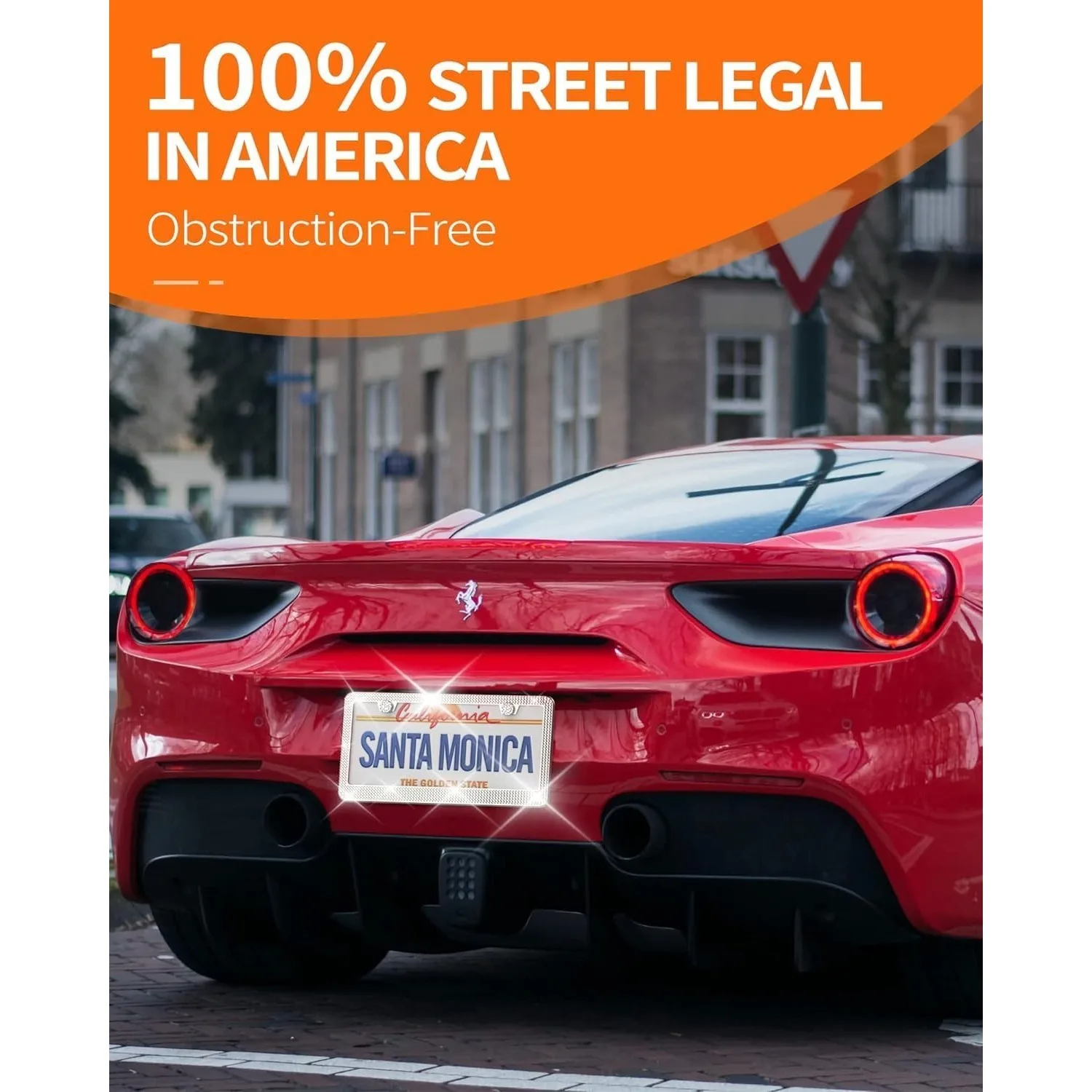 번호판 프레임 - 여성을 위한 지속적으로 빛나고 화려한 번쩍이는 번호판 프레임, 스테인리스 스틸 & 장 라인스톤