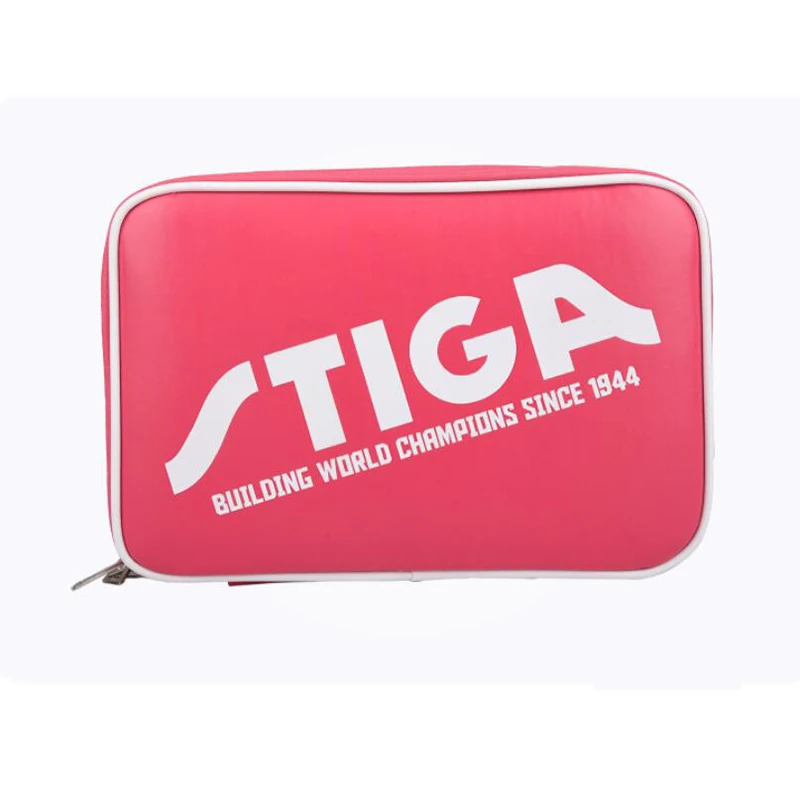 stiga table tennis suare case PU surface double layer could hold two table tennis racket ping pong case