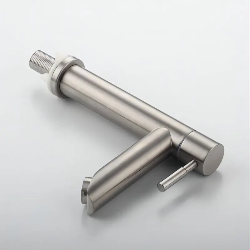 1/2Inch 304 Stainless Steel Single Cold Water Basin Faucet Deck Mounted Sink Faucet basin faucet