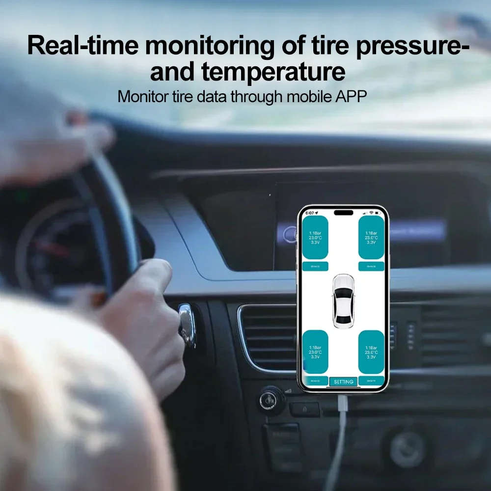Motorcycle Bluetooth-Compatible Tire Pressure Monitoring System TPMS Tire Pressure Sensors External Sensor Android/IOS Car TMPS car tire pressure monitor motorcycle tire pressure monitor car tire pressure sensor