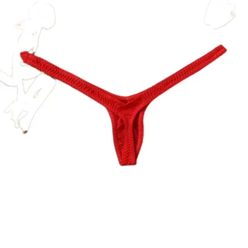 2024 Women's New Sexy Hot Low Waist Deep V Thong Mini Panties Bikini Breathable Line Bottom Thongs Female Panty Women Underwear 3