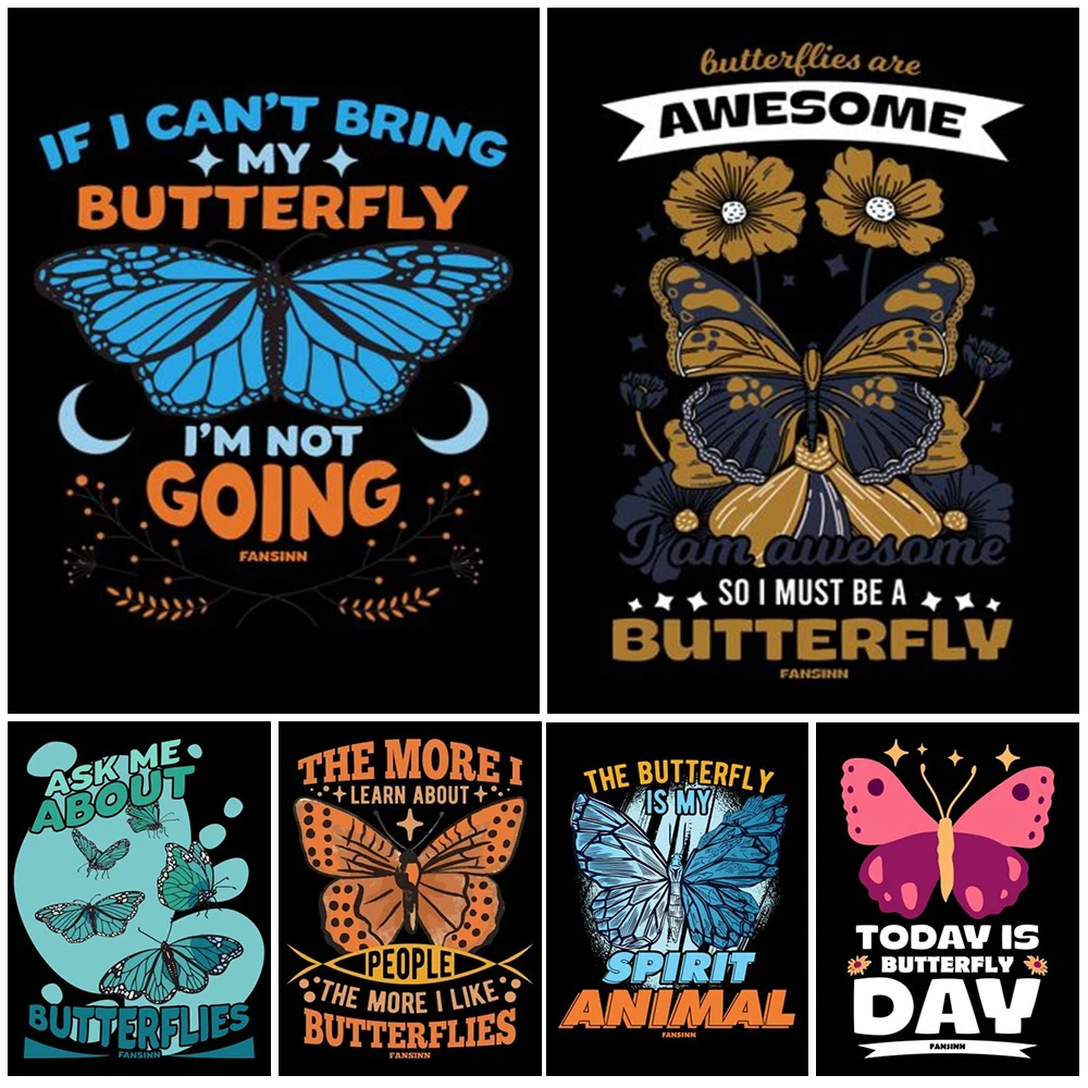

Vintage Butterfly Quotes Cartoon Poster Wall Art Canvas Painting Posters and Prints Wall Pictures For Living Room Home Decor
