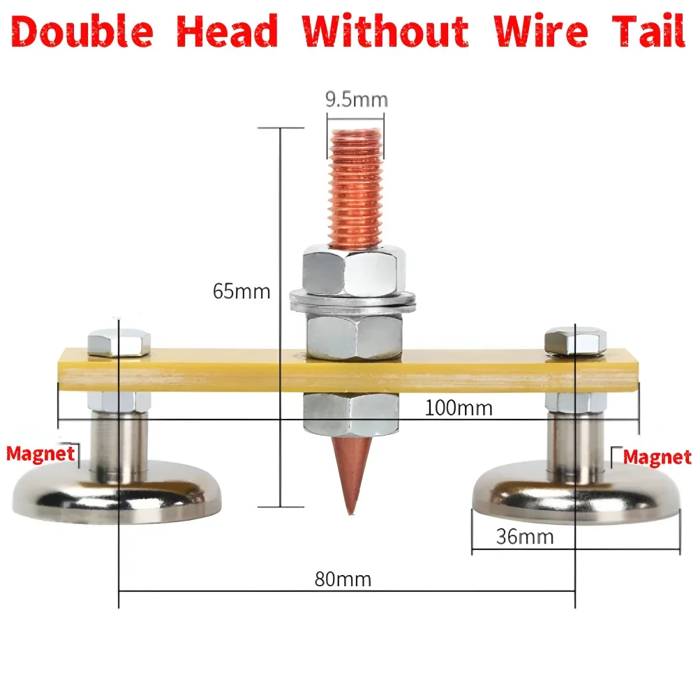 Welding Magnet Head Magnetic Welding Ground Clamp Tools Strong Magnetism Large Suction Copper Tail Welding Stability Clamps