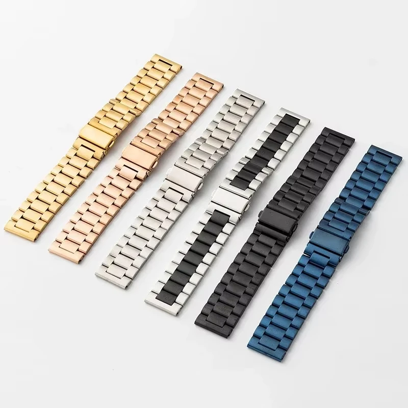 Stainless Steel 22mm Metal Bracelet with Folding Buckle Strap
