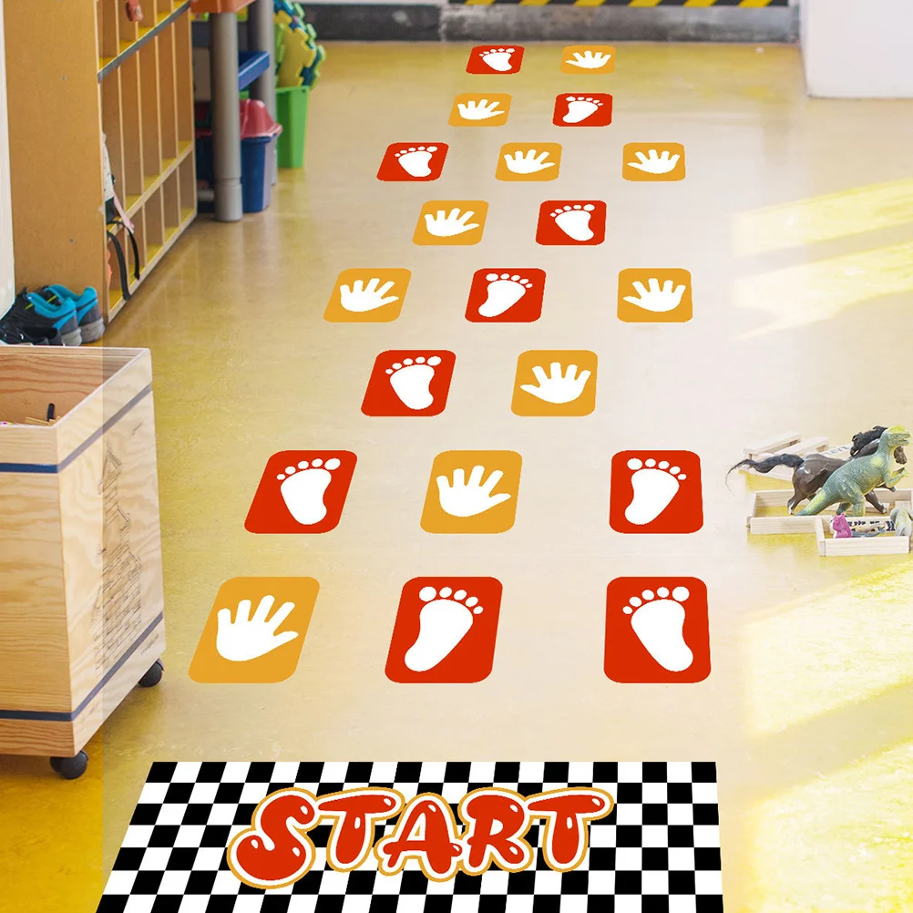 

Wall Sticker Colorful Footprint Floor Decals Nail Children Pvc Kindergarten Activity Supplies Office