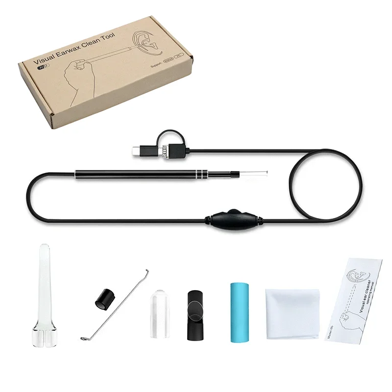 Nettoyage de l'oreille Endoscope Cuillère Mini Caméra Ear Picker Ear Wax  Removal Visual Ear Mouth Nose Otoscope pour Android