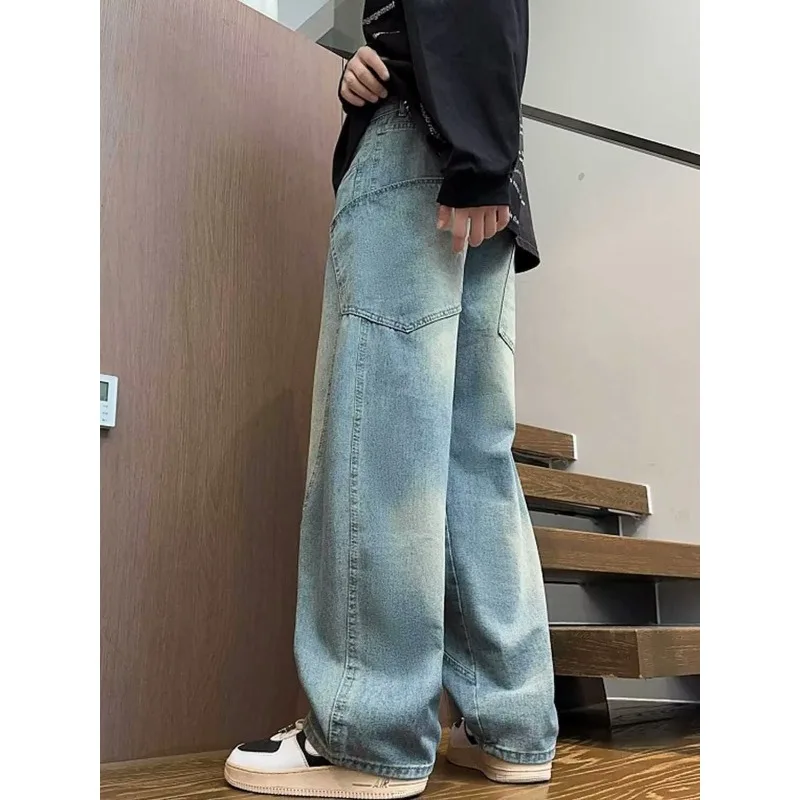 Men's Jeans Wide Jeans Man Pants Y2k Trousers Male Denim Shorts Streetwear Jean Baggy Mens Clothing Flared Cargo New Pant Ripped