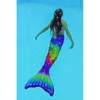 M6 Kids Girls Swimming Tail Mermaid Costume Cosplay Children Princess Party Fantasy Swimsuit Can Add Monofin Fin Xmas KA