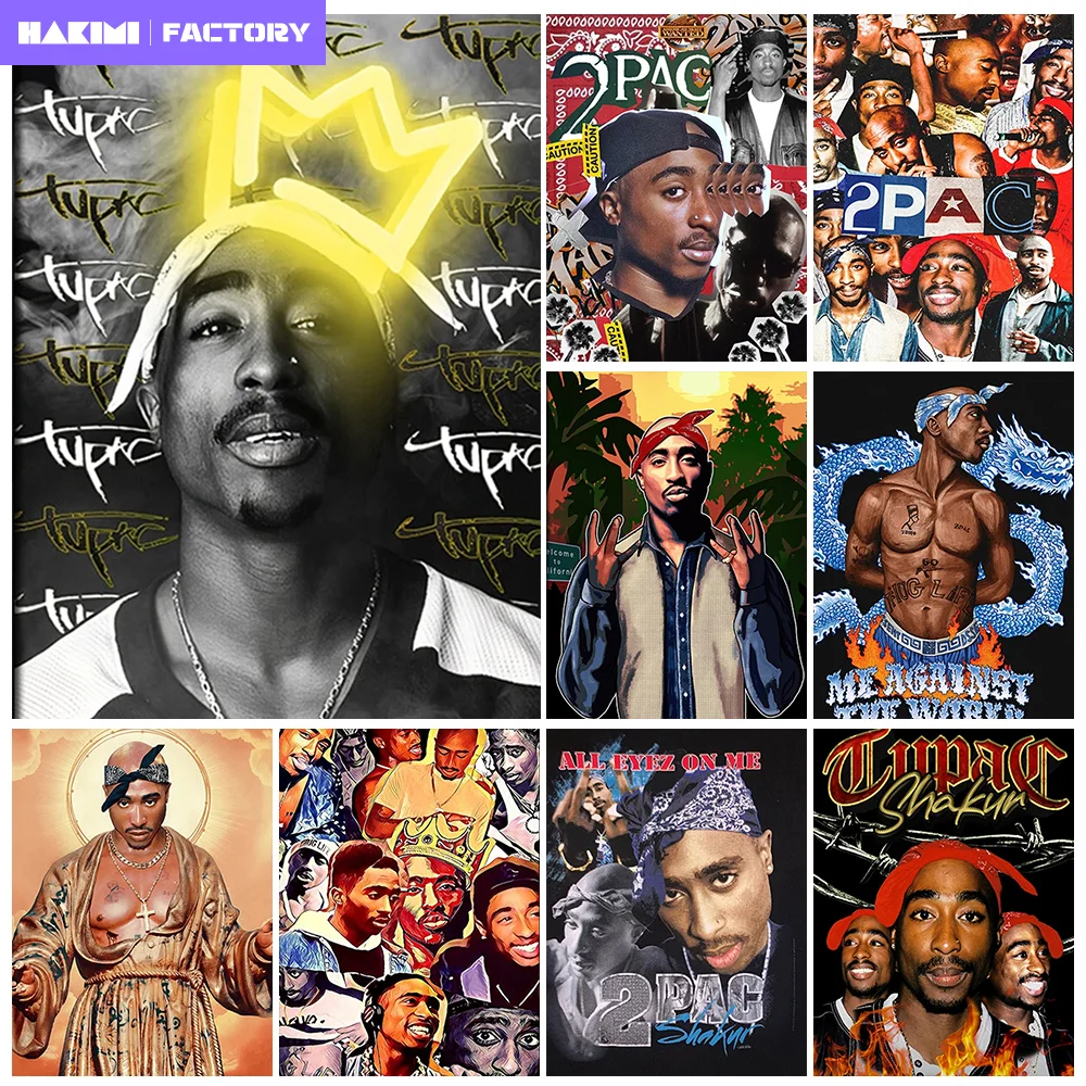 

Famous Hip Hop Rapper 2PAC Tupac Star Poster DIY AB Diamond Painting Art Kits Full Sqaure Round Drills Mosaic Home Decor