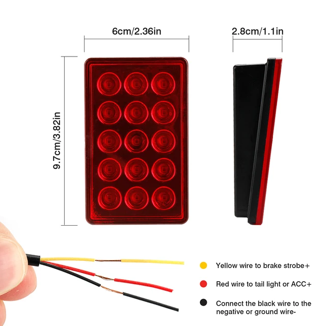 AIVYNA Voiture Pilote Lumières Triangle Arrière Frein Lampe Avertissement  Stroboscope Arrêt Sécurité Lumière Pare-Chocs Lumière pour F1 Style Moto