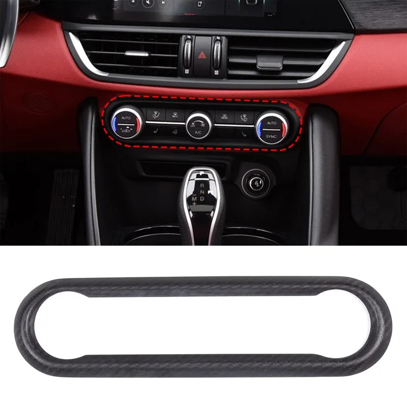 

For Alfa Romeo Giulia/Stelvio 2022 real carbon fiber central air conditioning knob frame decorative sticker interior accessories