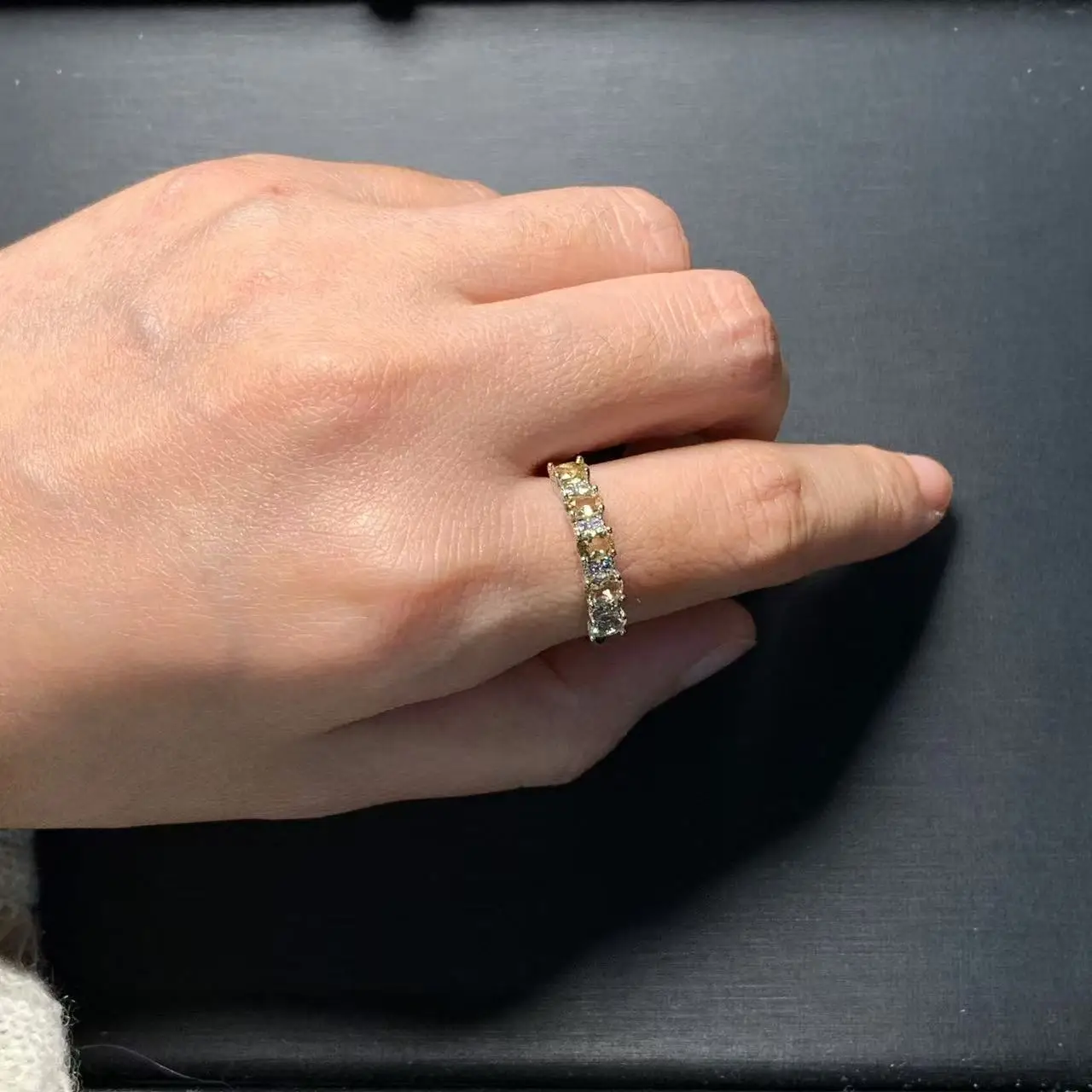 3MM Natural Citrine Ring Adjustable Female Ring Jewelry for Women Gift Wholesale High Quality Vintage Fine