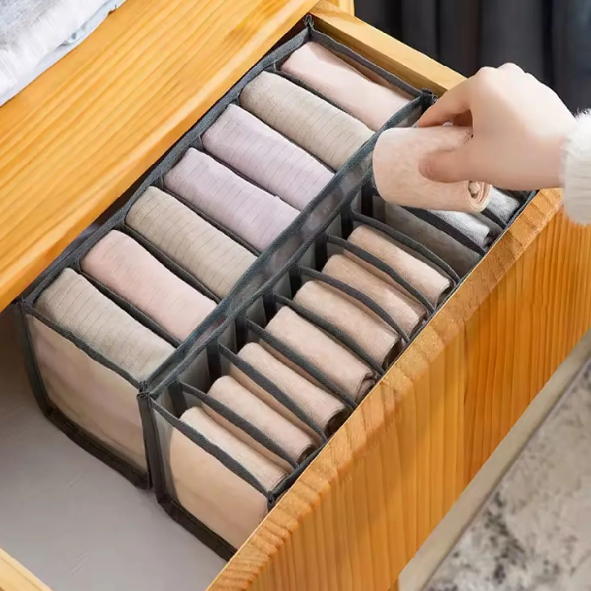 Organizer for Underwear Socks Bra Pants Scarf Tie Storage Box Jeans Clothing Organization Dividers for Drawers Clothes Organizer