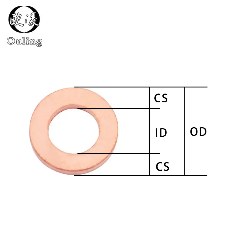 Copper Washer Set Copper Washer Washer Gasket 5Pcs DIN7603 M6 M8 M10 M12 M14 M16 M18 M20 T3 O Ring Gasket Sealing Copper Washer Boat Crush Washer Flat Seal Ring Fitting