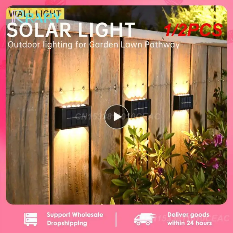 

1/2PCS Solar Wall Lamp Outdoor Waterproof Solar Lights Up And Down Luminous Lighting For Garden Street Landscape Balcony Outdoor