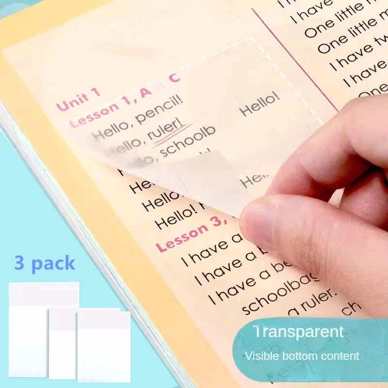 150 Sheets Transparent Sticky Note Stickers Memo Pads Notepads Writing Pads Bookmark Read Book Stationery School Supplies