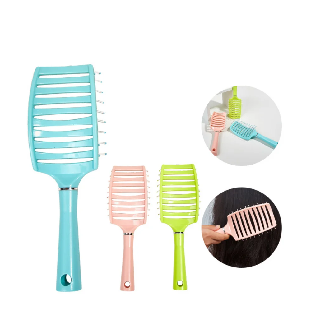 Women Hair Scalp Massage Comb Hairbrush Bristle Nylon Women Wet Curly