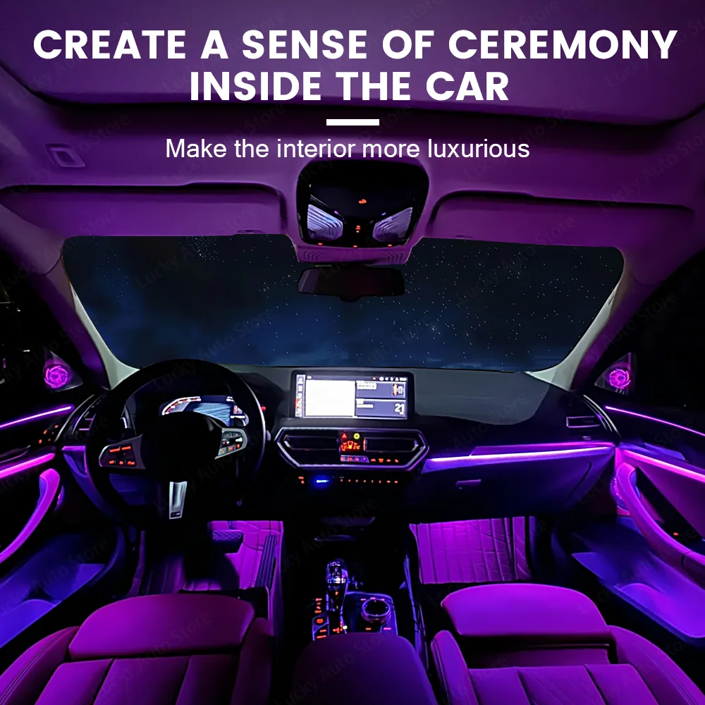 LED 조명 앰비언트 라이트 네 도어 네온 분위기 램프 인테리어 조명 풋 라이트 BMW 5 시리즈 G30 차량용 장식