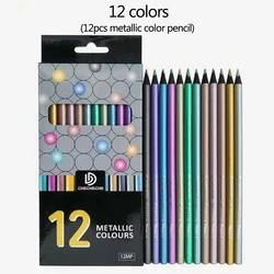 12-Color Metallic Art Pencil Set for Drawing and Sketching (12color)