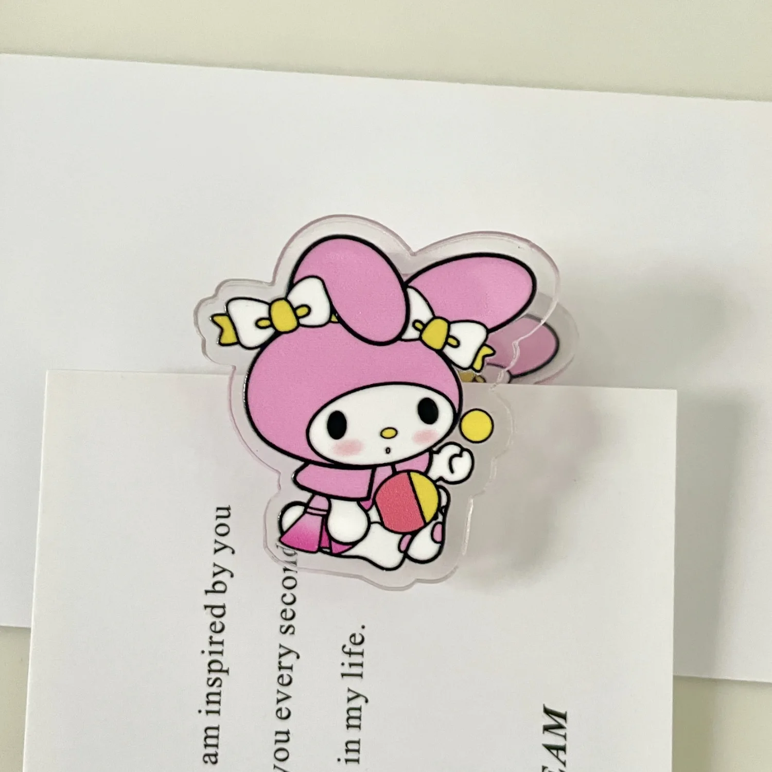 20/50pcs Sanrio Kuromi Melody Double-sided Clip Acrylic Sealing Clip Cute Hand Account Retail Sealing Note