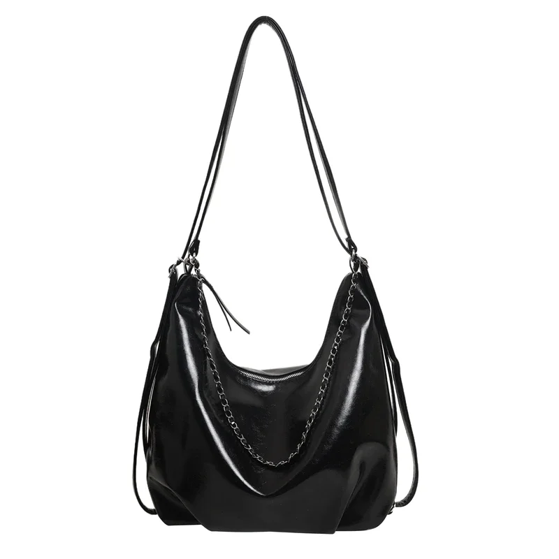 thumbnail image 1 of Bolso bandolera de PU con cremallera 2024 de alta calidad, sólido, de gran capacidad, versátil, moderno, suave, sencillo, para el hombro, 1 of 5