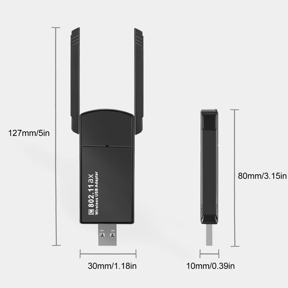 PC 노트북 윈도우용 외부 무선 어댑터, 와이파이 6 USB 어댑터, 네트워크 카드, 듀얼 밴드, 2.4G, 5GHz, 1800Mbps