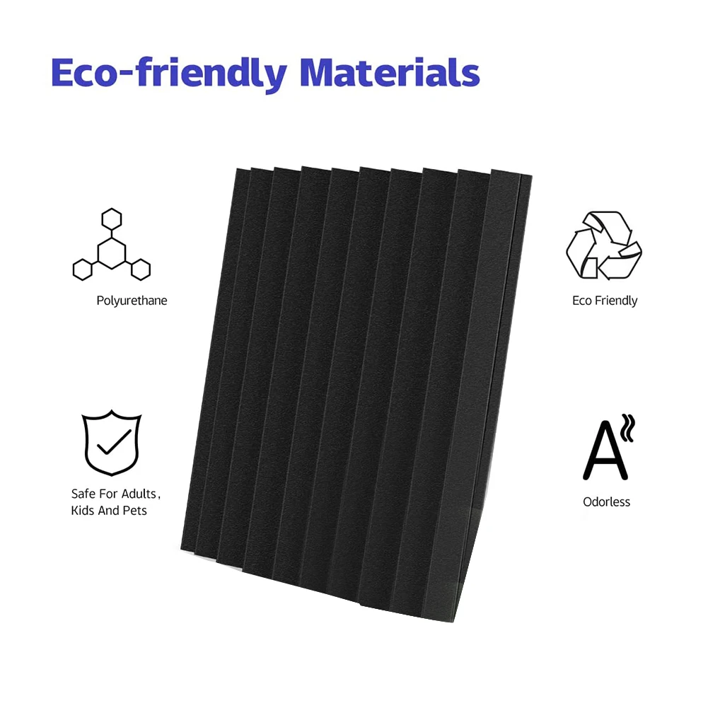 12 Pack Self-Adhesive Acoustic Panels Sound Proof Foam Panels High Density Soundproofing Wall Panels for Home