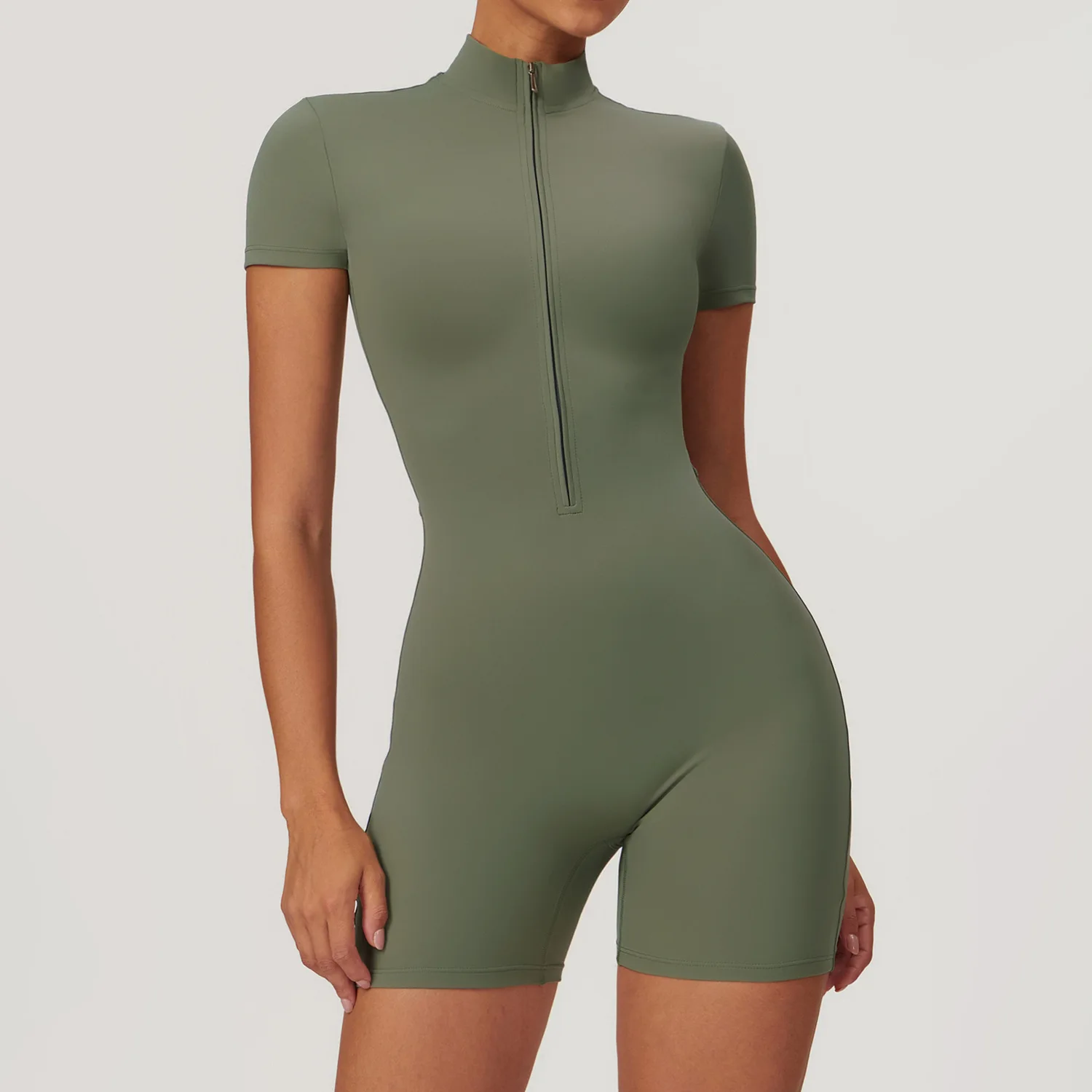 Summer Zipper Jumpsuits Short Sleeve Yoga Bodysuit Women's Yoga Set Gym Tracksuit Push-up Workout Clothes Dance Fitness Bodysuit gym workout set yoga set fitness set fitness jumpsuit sportswear set fitness one piece wear sports set