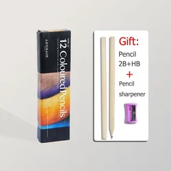 Vibrant Wooden Colored Pencils Set - Artistic Drawing and Writing Supplies (12 Colors)