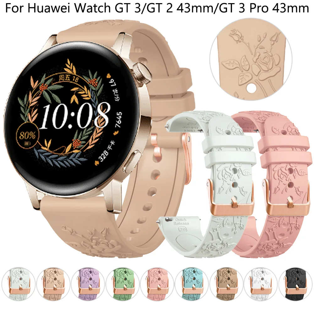20mm Soft Silicone Smartwatch Band Strap