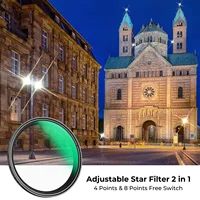 K&F Concept Variable Star Filter Cross Screen Starburst 4-8 Points Filter18 Layer Coating for Camera Lens 49 52 58 67 72 77 82mm 2
