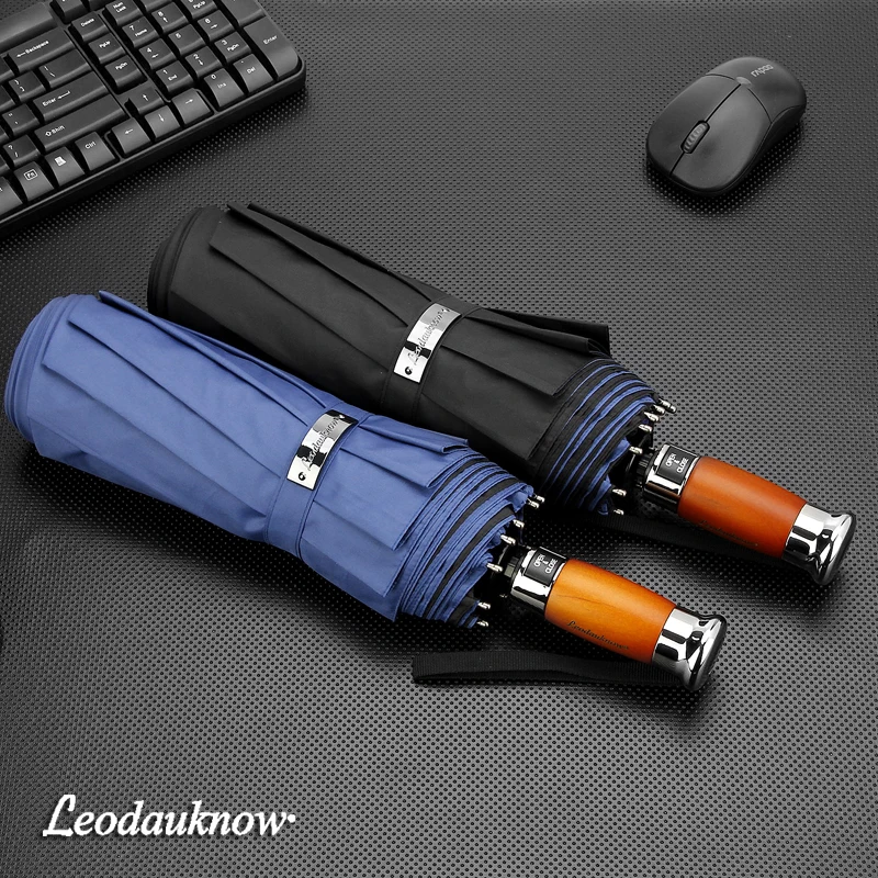 125cm Automatic Double Layer 3Fold Windproof Outdoor Umbrella for Men and Women