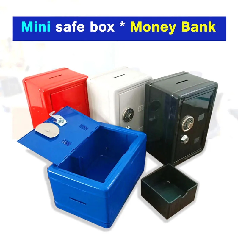 3X(Kids Money , Money Box Gift Safe Case Password with Key Metal Money Box