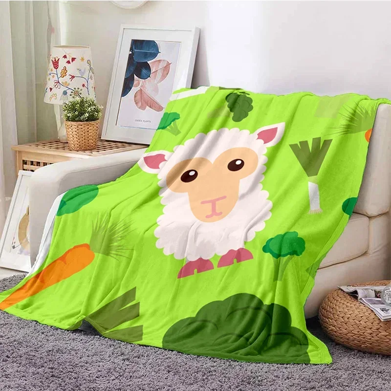 

Мягкое фланелевое одеяло в клетку, с рисунком аниме