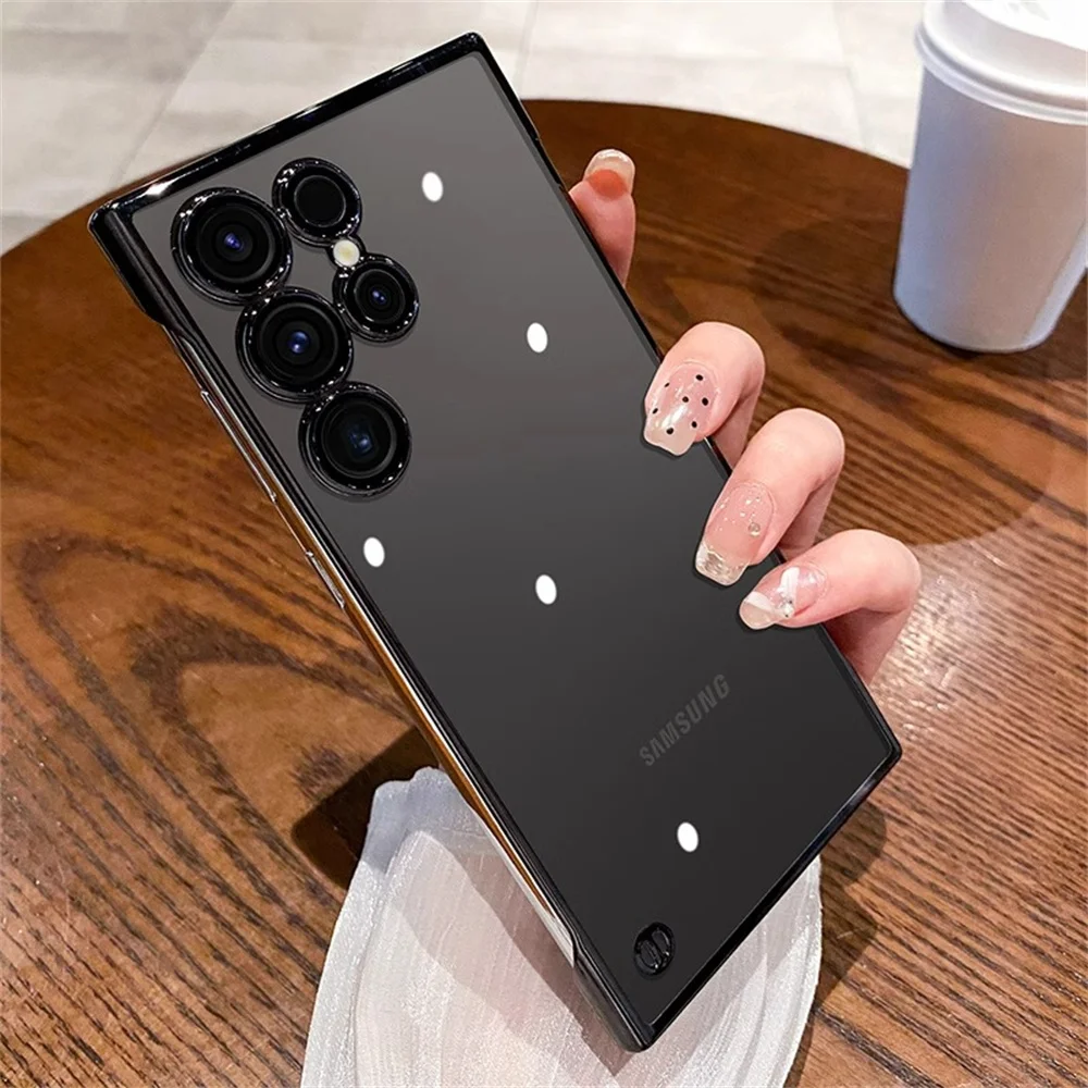 Luxury Ultra Slim Plating Clear Frameless Case with Lens Camera Protection