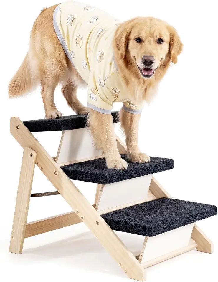 Foldable Wood Pet Stairs and Ramp for Dogs and Cats
