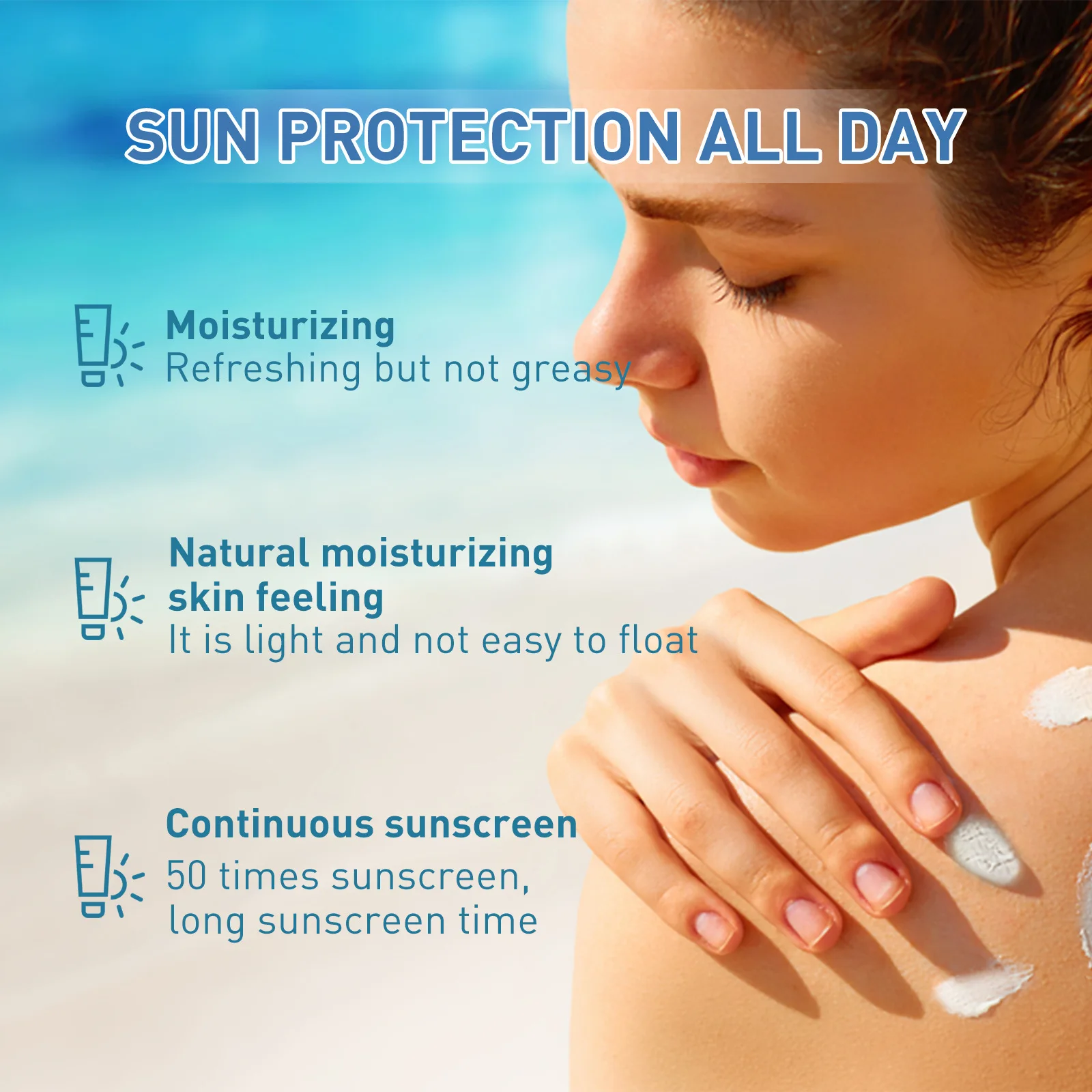 50ml Sunscreen for Face PF50+ PA++++ Sun Cream Birch Juice Moisturizing Skin Care Strong UV Protection korean Sunscreen 3