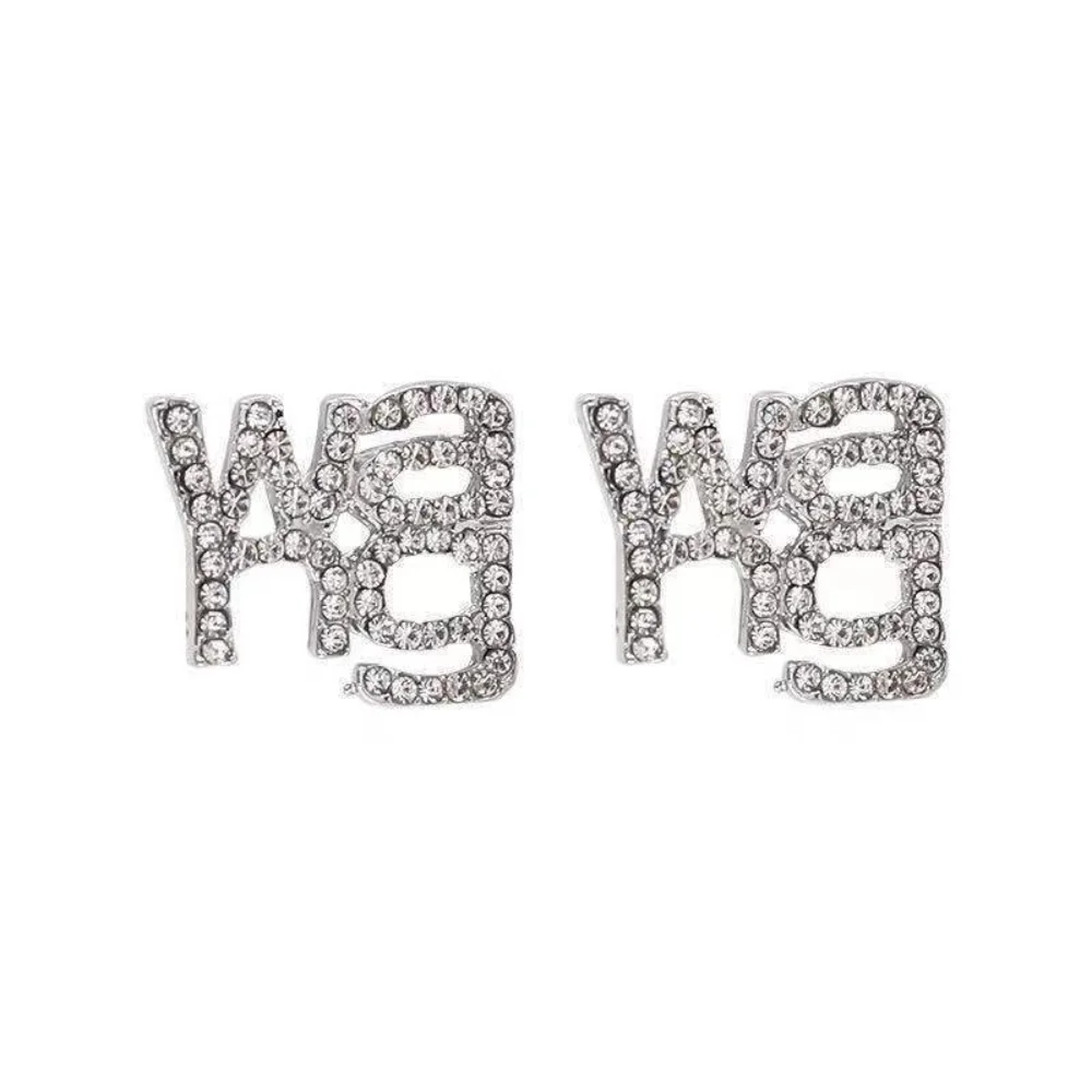 Korean Trend Jewelry Set Rhinestone Ladies Letter Earrings