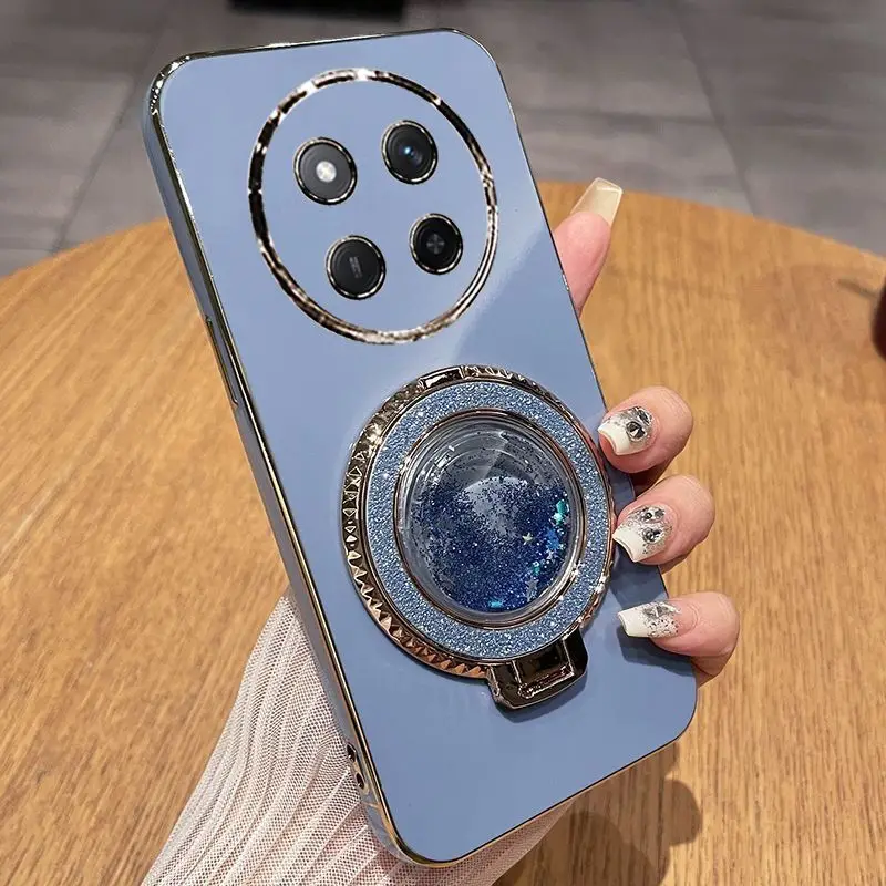 Fashionable Galvanized Quicksand Bracket Phone Case